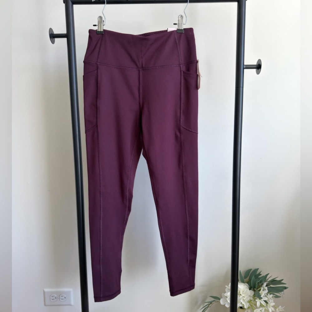 Victoria's Secret Studio 7/8 Legging | High Rise Burgundy Workout Size 8 NWT Y2K - Picture 3 of 12